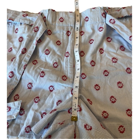 LOFT Sun Dot Tie Waist Nautical Stripe with Embroidery Size 14 NWOT Blue Coral - Picture 10 of 15